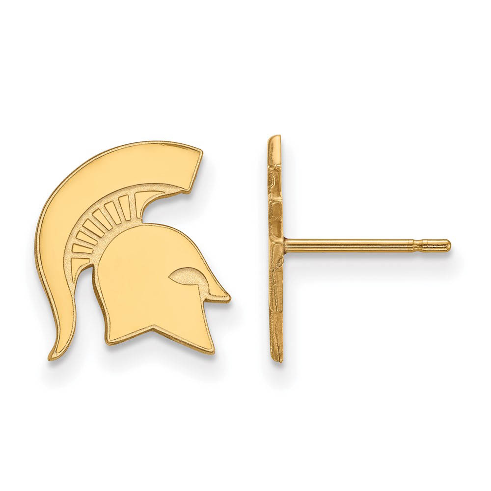 14k Gold Plated Silver Michigan State University Post Earrings