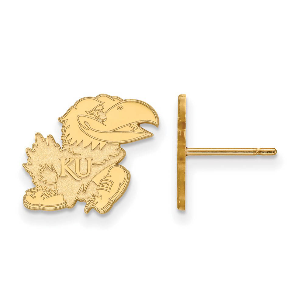14k Gold Plated Silver University of Kansas Post Earrings
