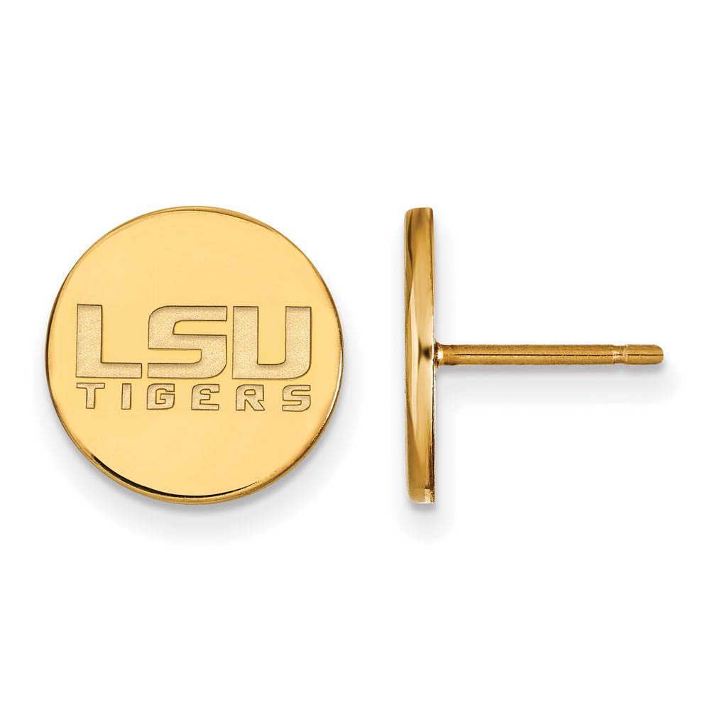 14k Gold Plated Silver Louisiana State University Disc Earrings