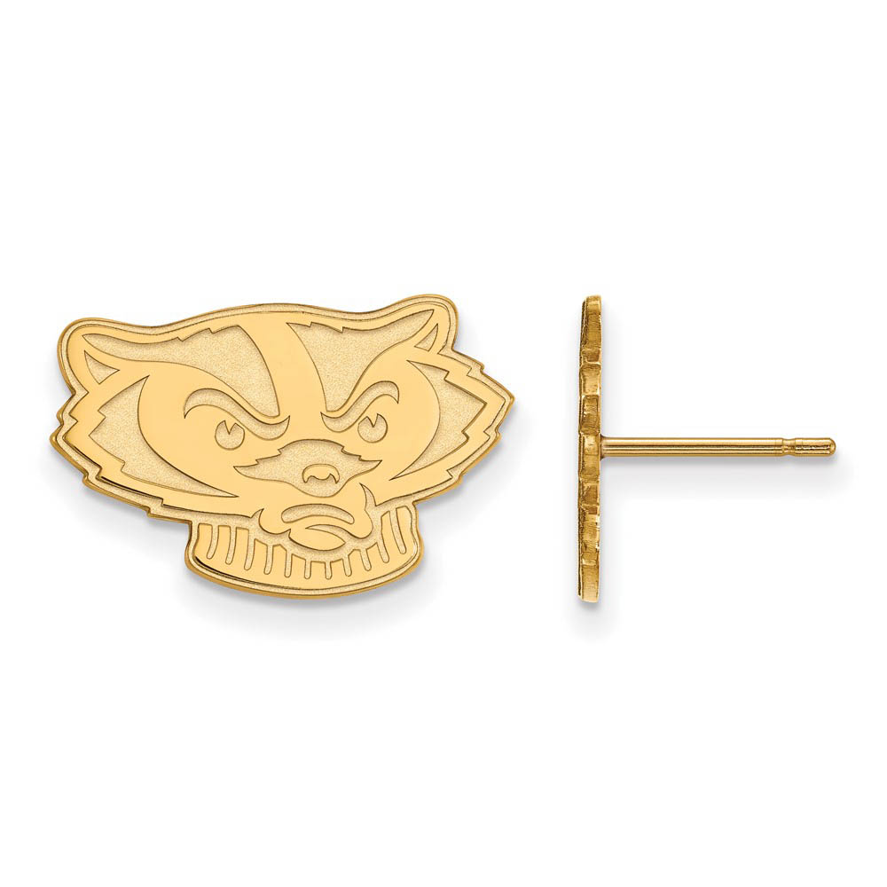 14k Gold Plated Silver University of Wisconsin Post Earrings