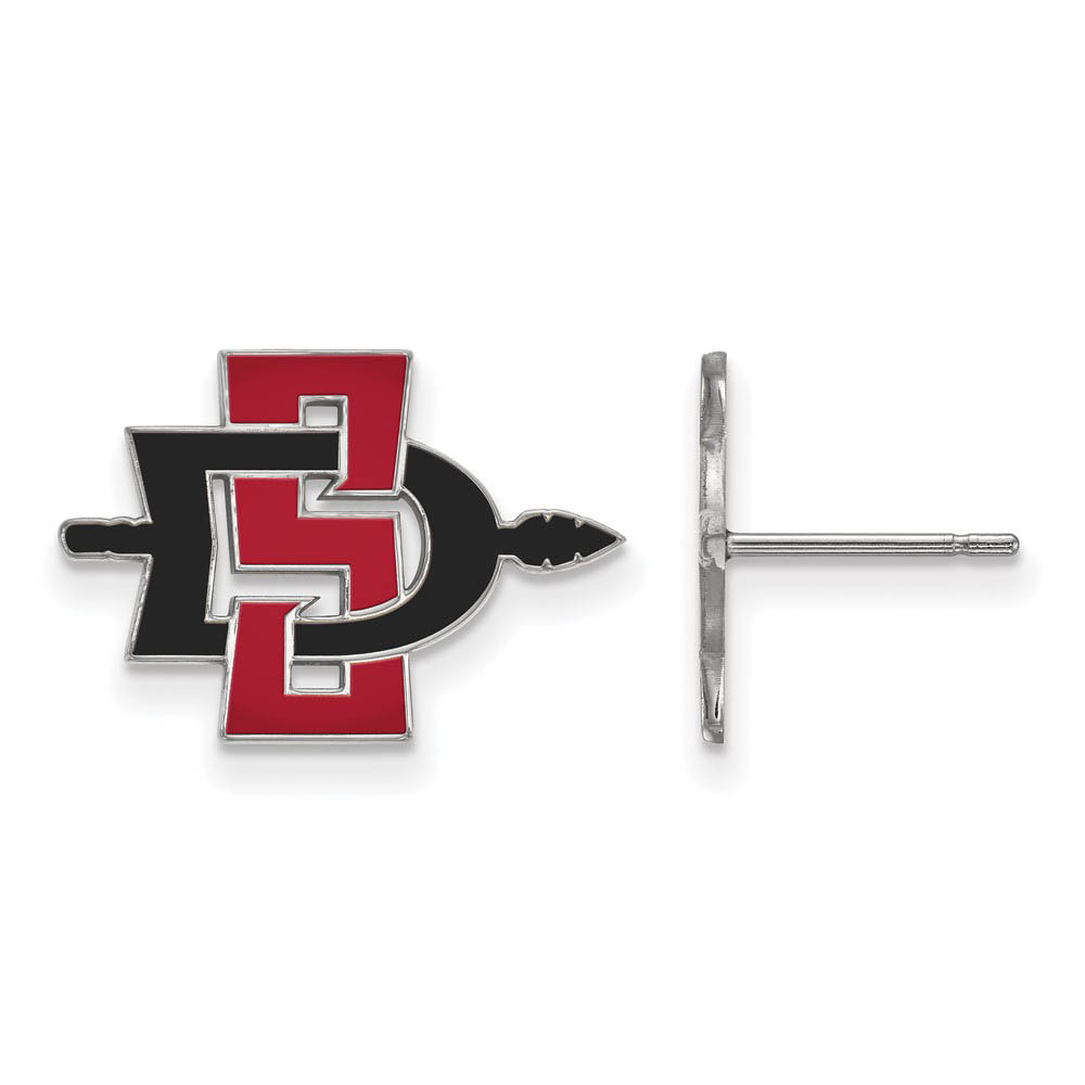 Sterling Silver San Diego State University Post Earrings