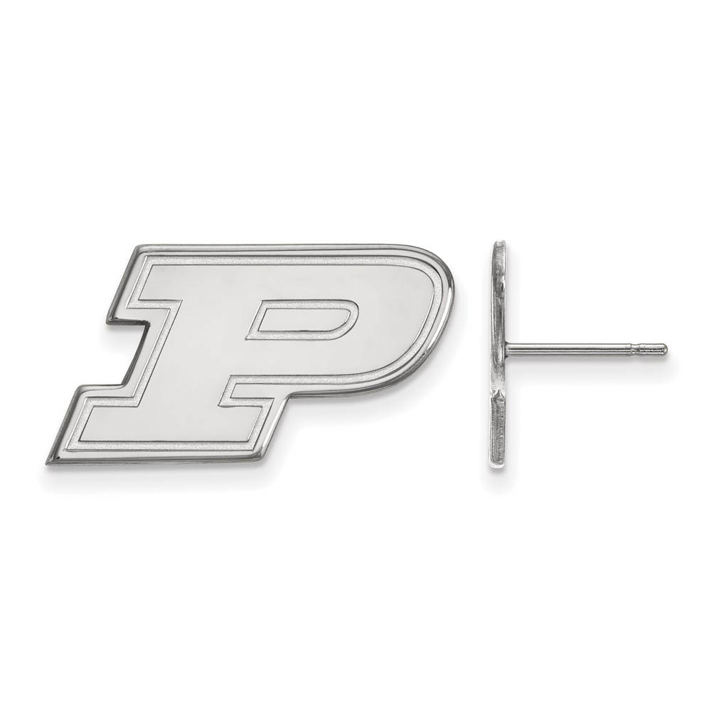 Sterling Silver Purdue Initial P Post Earrings