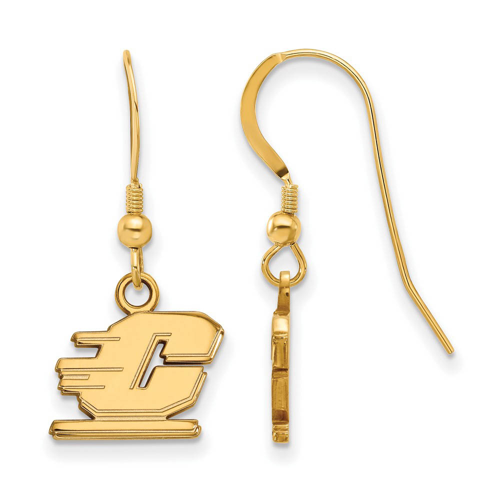 14k Gold Plated Silver Central Michigan Dangle Earrings