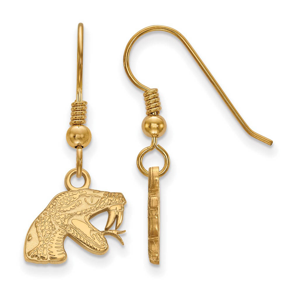 14k Gold Plated Silver Florida A&M University XS Tiny Dangle Earrings