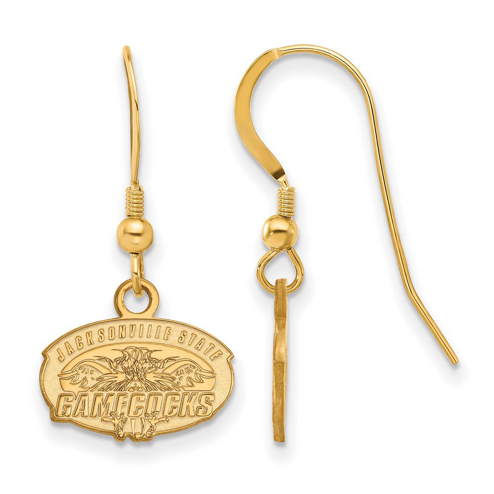 14k Gold Plated Silver Jacksonville State U. (Tiny) Dangle Earrings