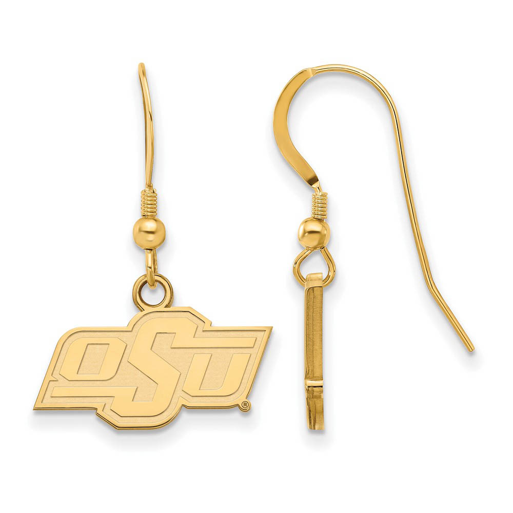 14k Gold Plated Silver Oklahoma State University Dangle Earrings