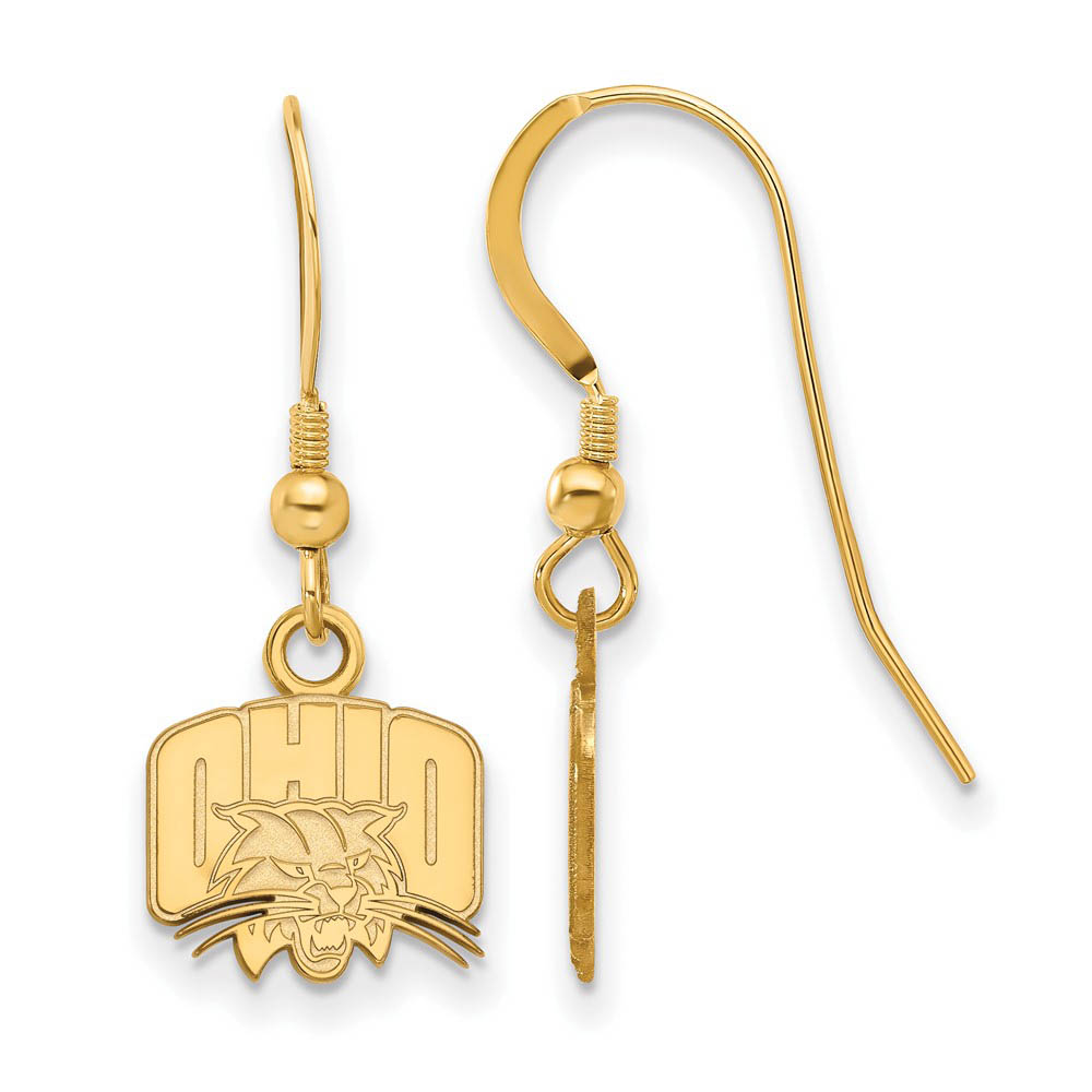 14k Gold Plated Silver Ohio Univ. (Tiny) Dangle Earrings