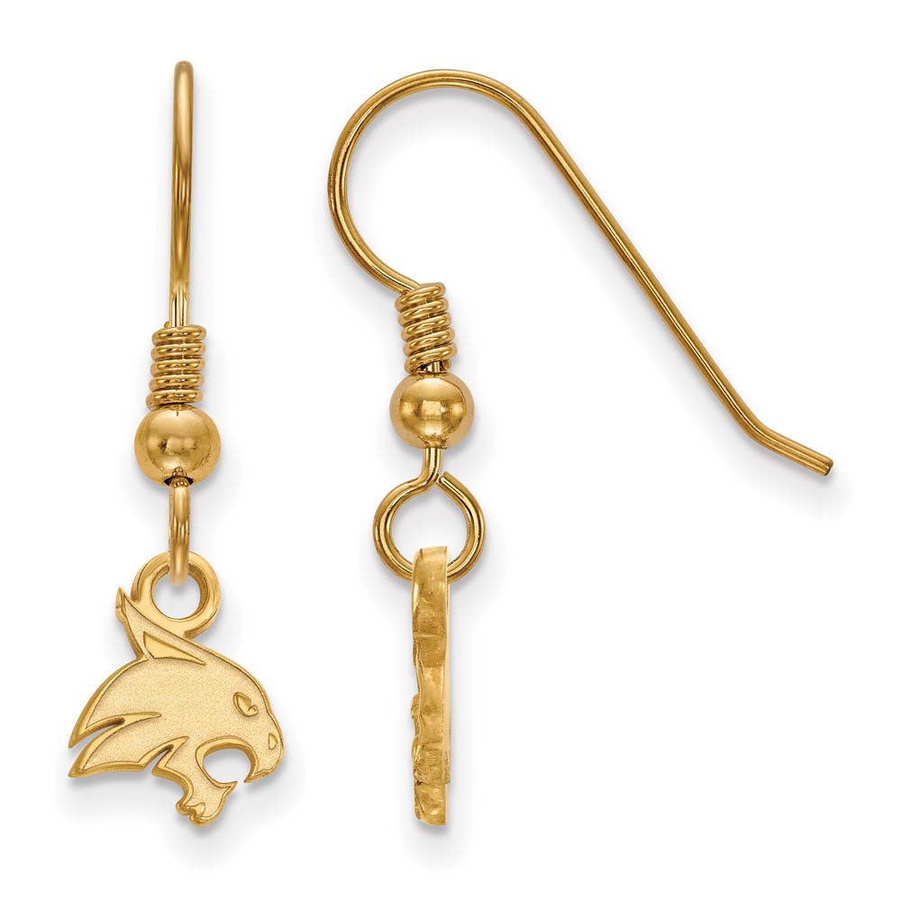 14k Gold Plated Silver Texas State University Tiny Dangle Earrings