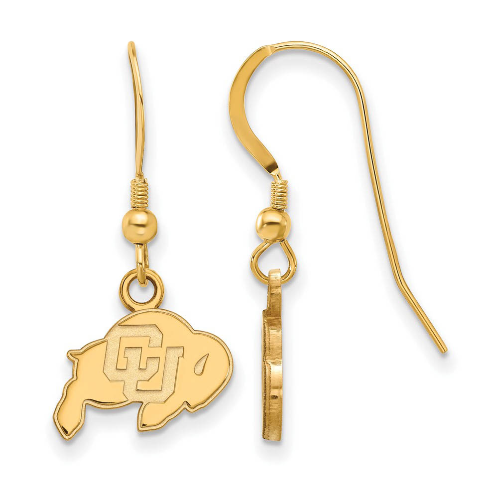 14k Gold Plated Silver Univ. of Colorado (Tiny) Dangle Earrings