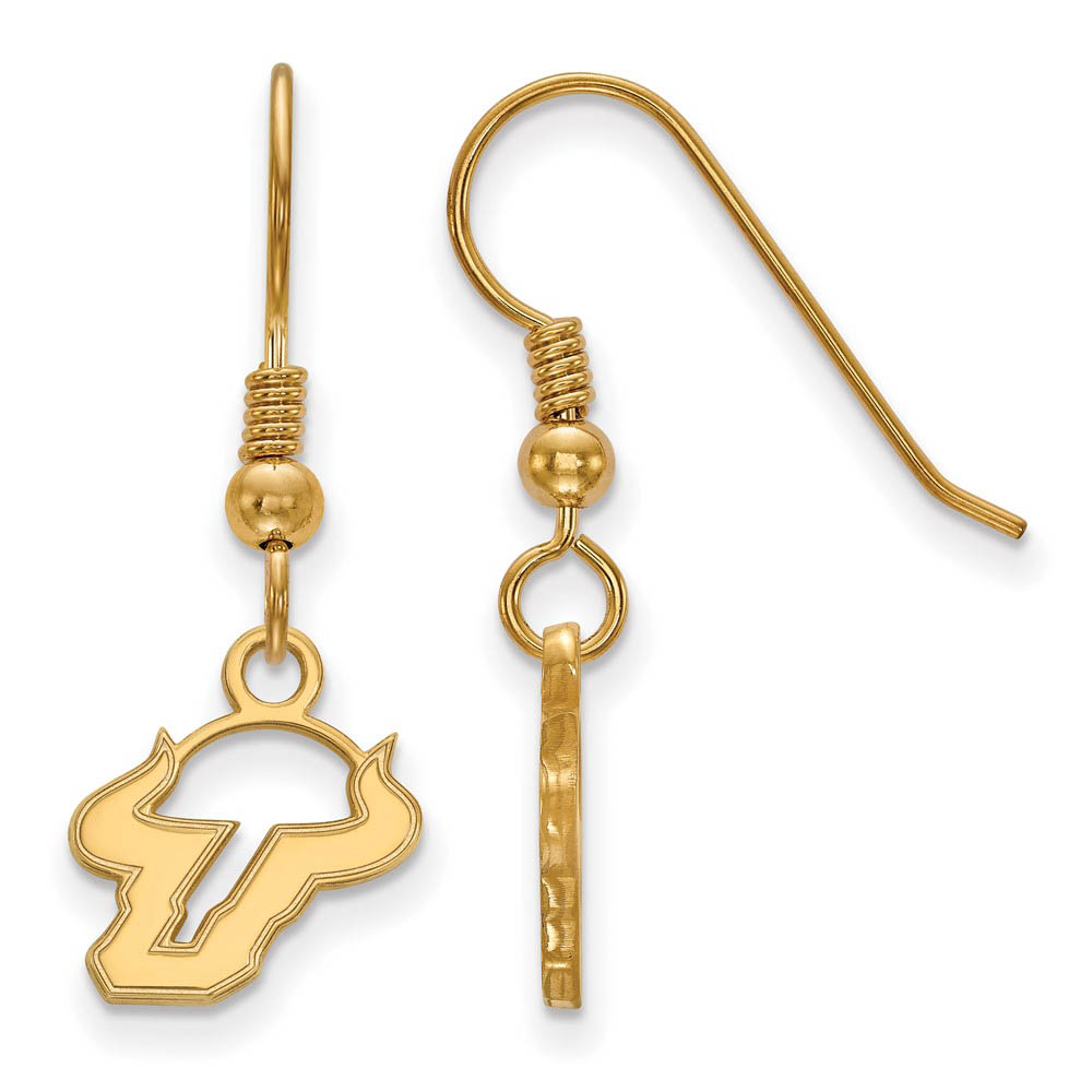 14k Gold Plated Silver Univ. of South Florida Dangle Earrings