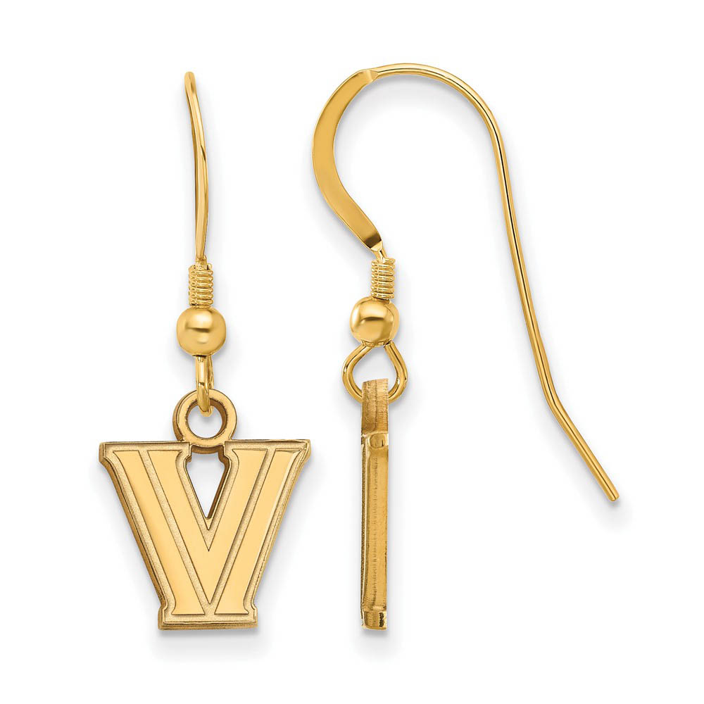 14k Gold Plated Silver Villanova University (Tiny) Dangle Earrings