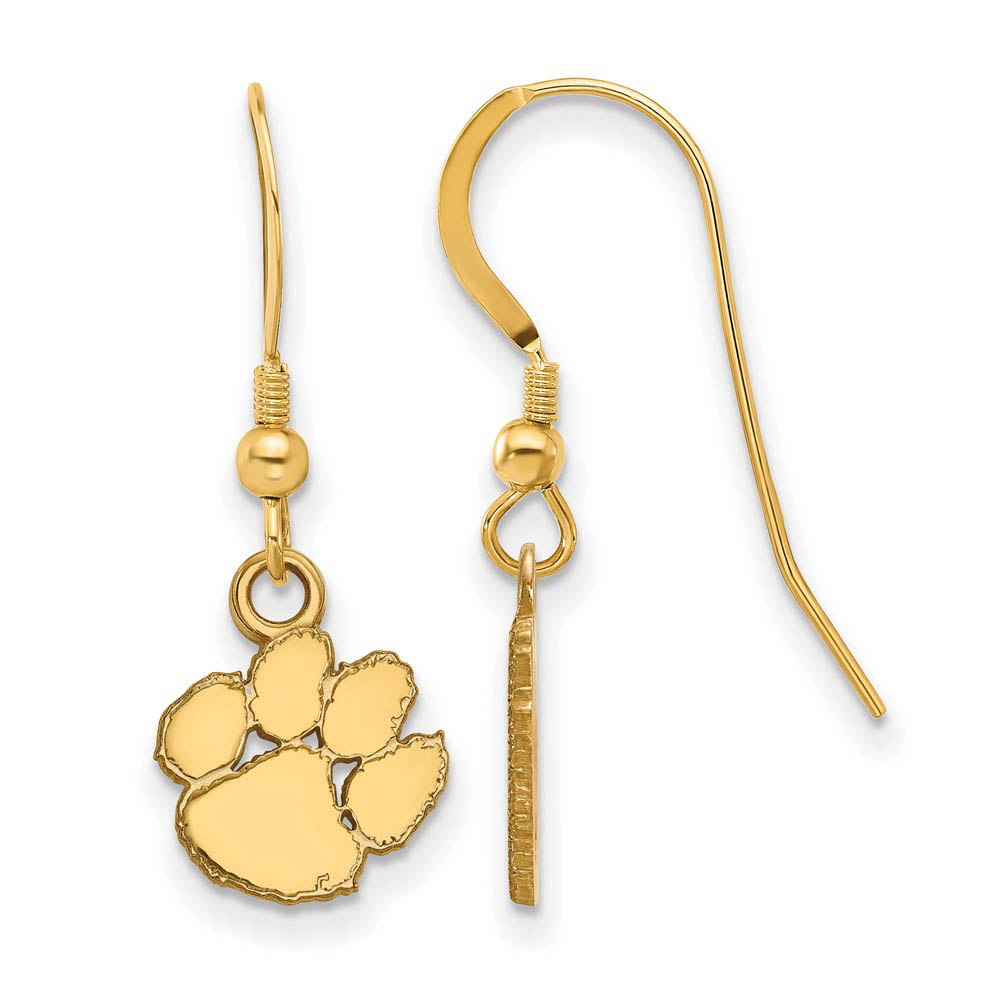 14k Gold Plated Silver Clemson University (Tiny) Dangle Earrings