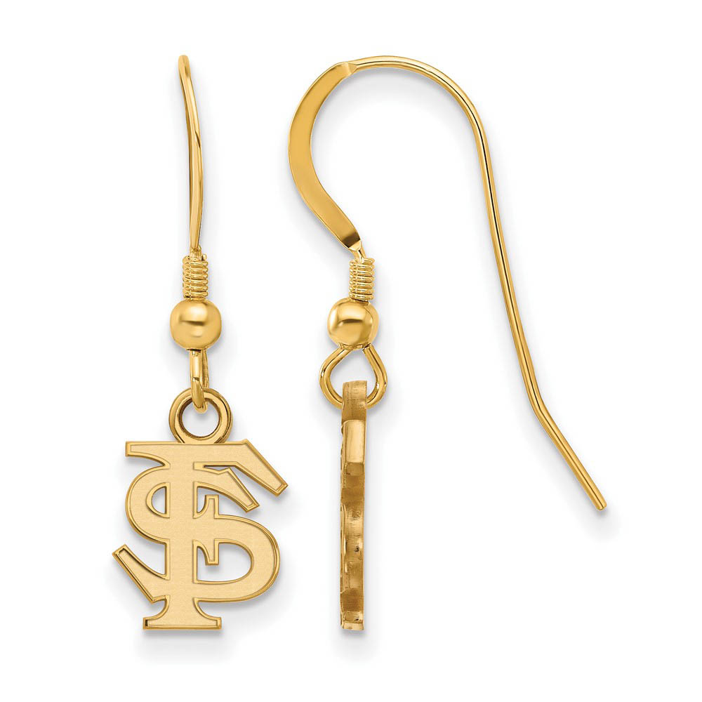 14k Gold Plated Silver Florida State Univ. (Tiny) Dangle Earrings