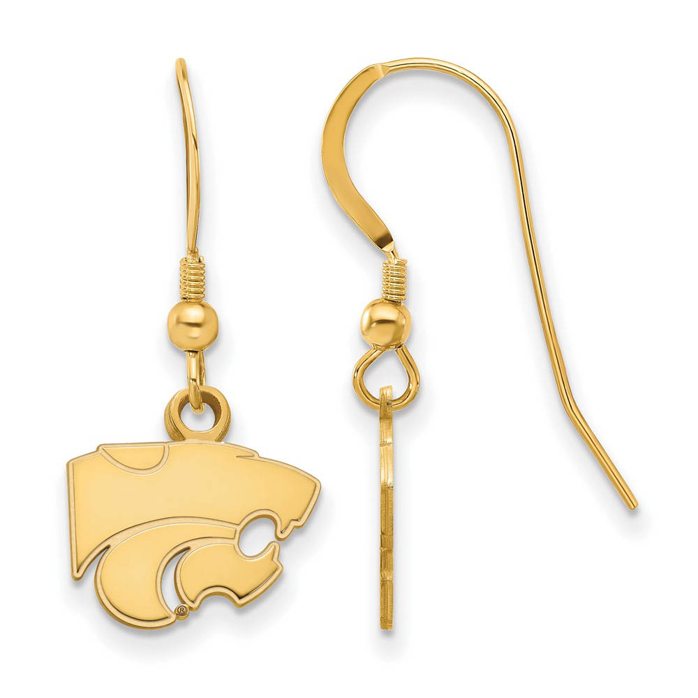 14k Gold Plated Silver Kansas State Univ. (Tiny) Dangle Earrings