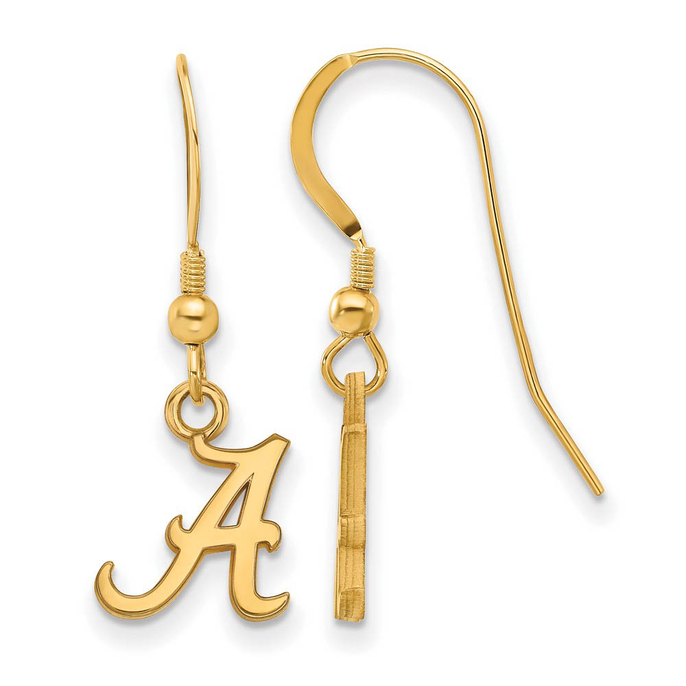 14k Gold Plated Silver Univ. of Alabama (Tiny) Dangle Earrings