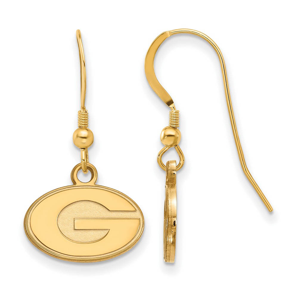 14k Gold Plated Silver Univ. of Georgia (Tiny) Dangle Earrings