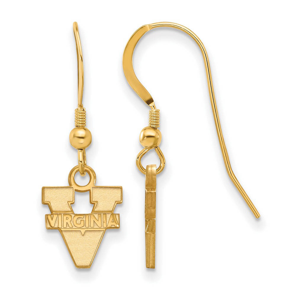 14k Gold Plated Silver Univ. of Virginia (Tiny) Dangle Earrings