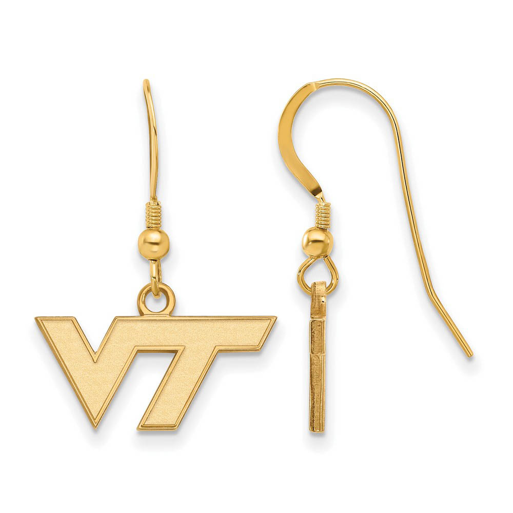 14k Gold Plated Silver Virginia Tech (Tiny) Dangle Earrings