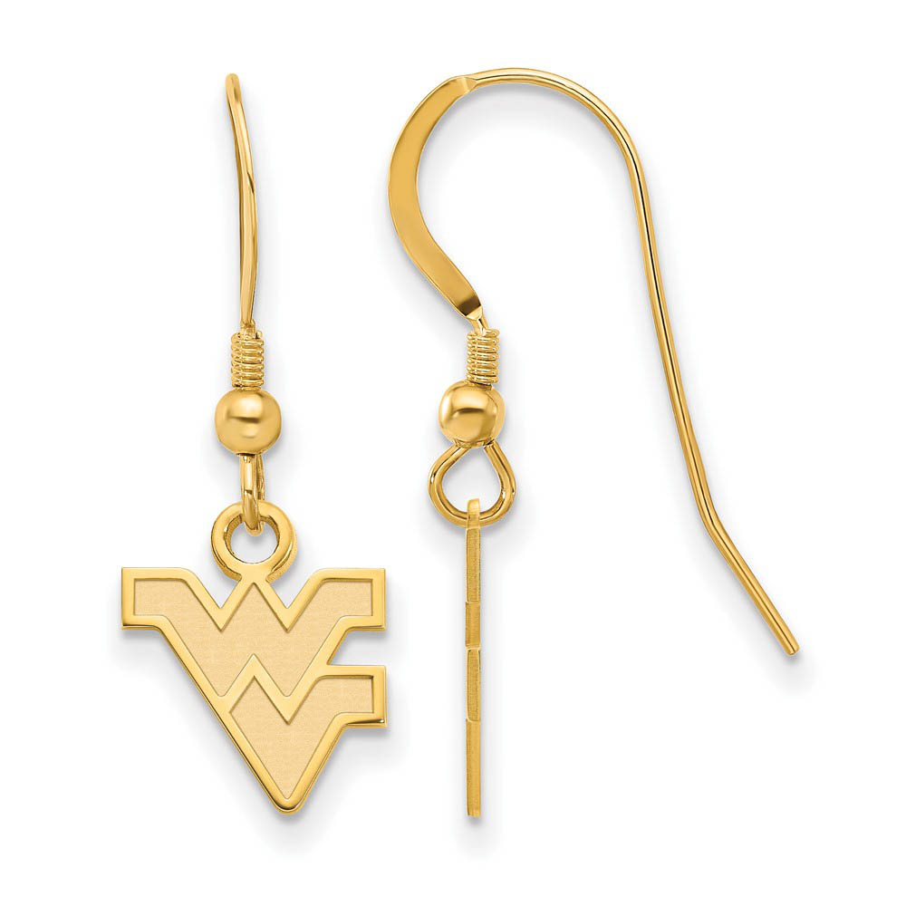 14k Gold Plated Silver West Virginia Univ. (Tiny) Dangle Earrings