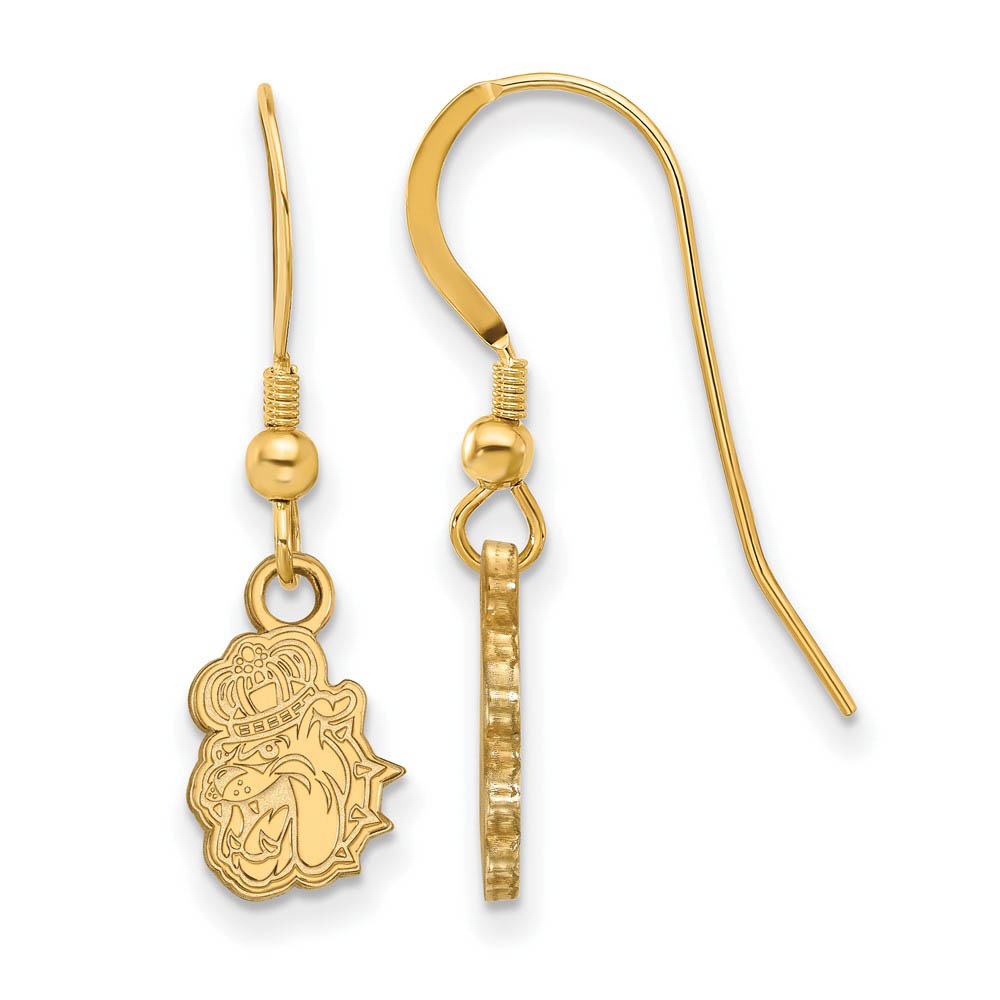 14k Gold Plated Silver James Madison University Dangle Earrings