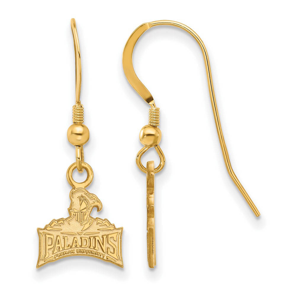 14k Gold Plated Silver Furman University (Tiny) Dangle Earrings