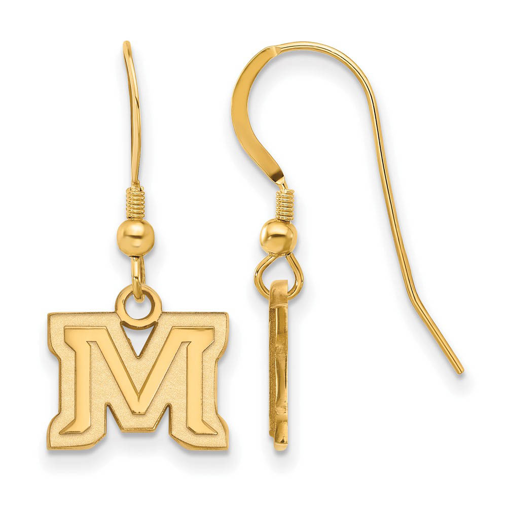 14k Gold Plated Silver Montana State University Dangle Earrings