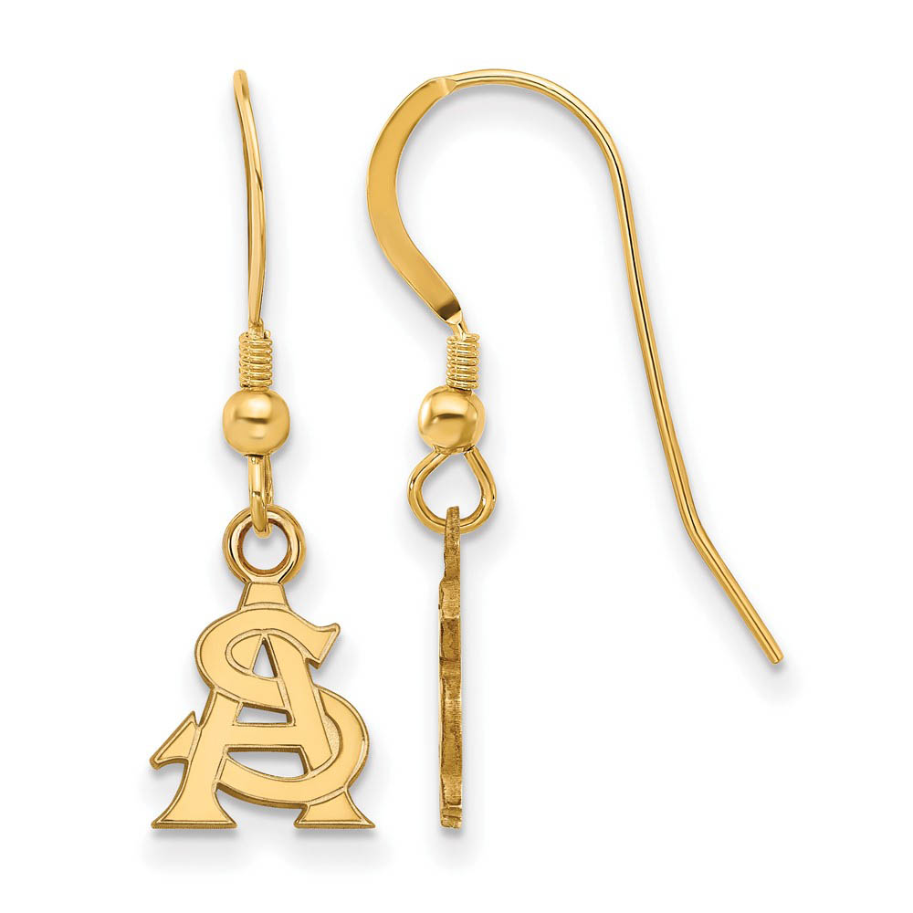 14k Gold Plated Silver Arizona State University Dangle Earrings