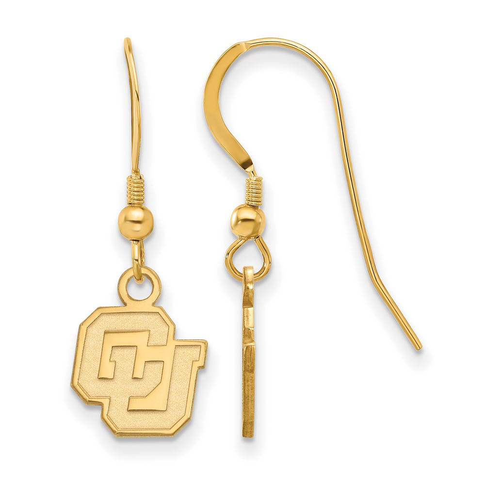 14k Gold Plated Silver University of Colorado Tiny Dangle Earrings