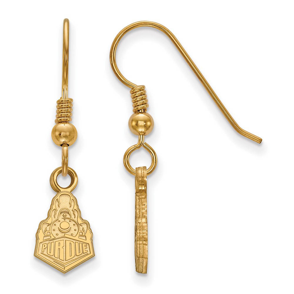 14k Gold Plated Silver Purdue X Dangle Earrings