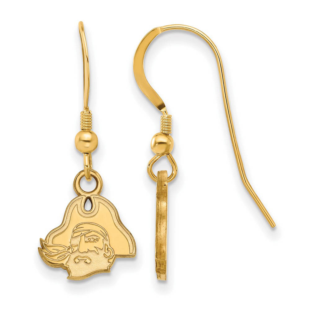 14k Gold Plated Silver East Carolina University Dangle Earrings