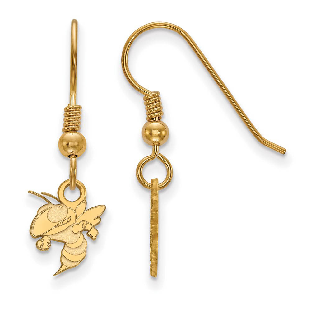 14k Gold Plated Silver Georgia Technology (Tiny) Dangle Earring