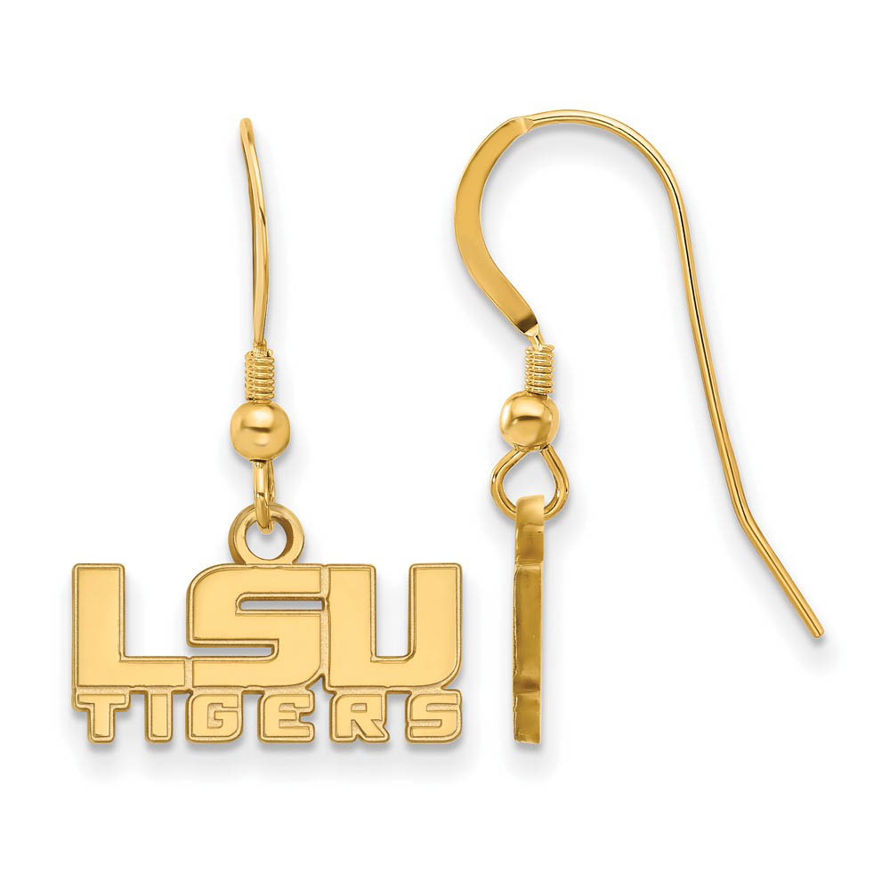 14k Gold Plated Silver Louisiana State University Dangle Earrings
