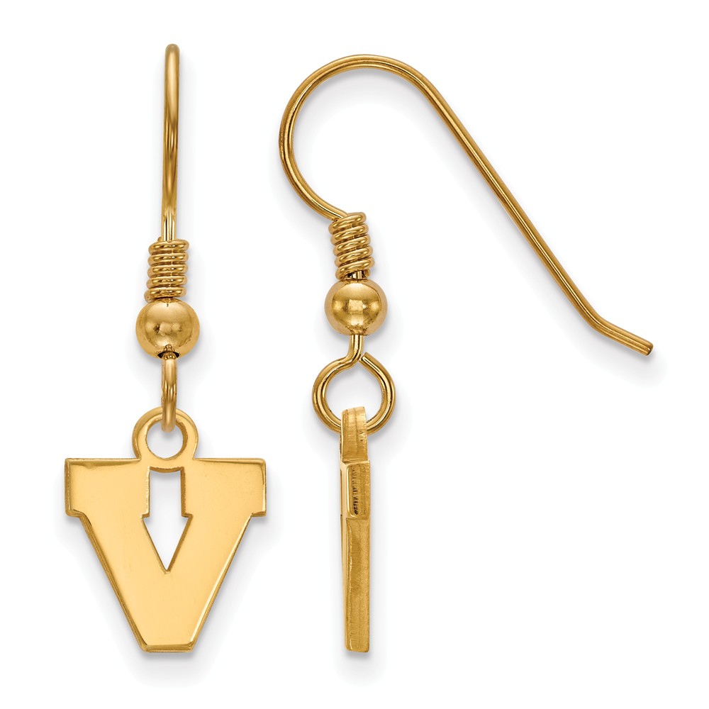 14k Gold Plated Silver University of Virginia Tiny Dangle Earrings