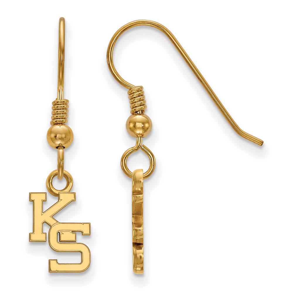 14k Gold Plated Silver Kansas State University Tiny Dangle Earrings