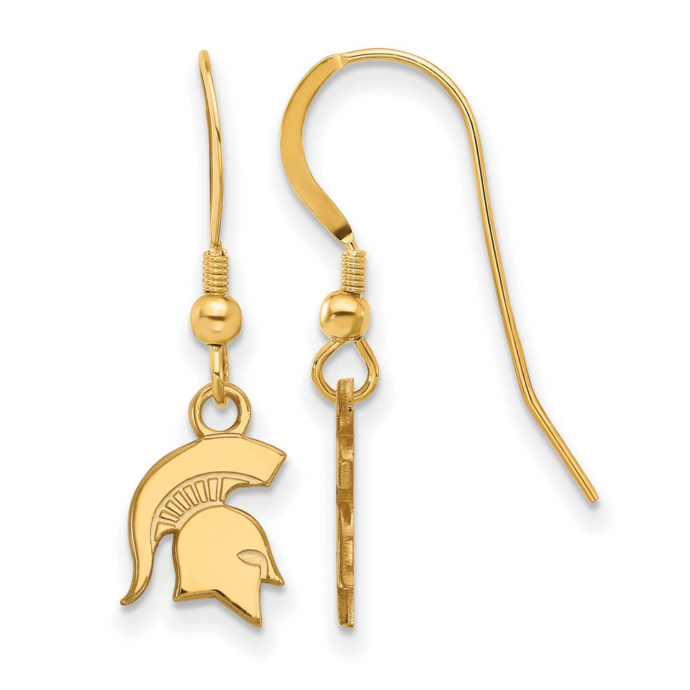14k Gold Plated Silver Michigan State University Dangle Earrings