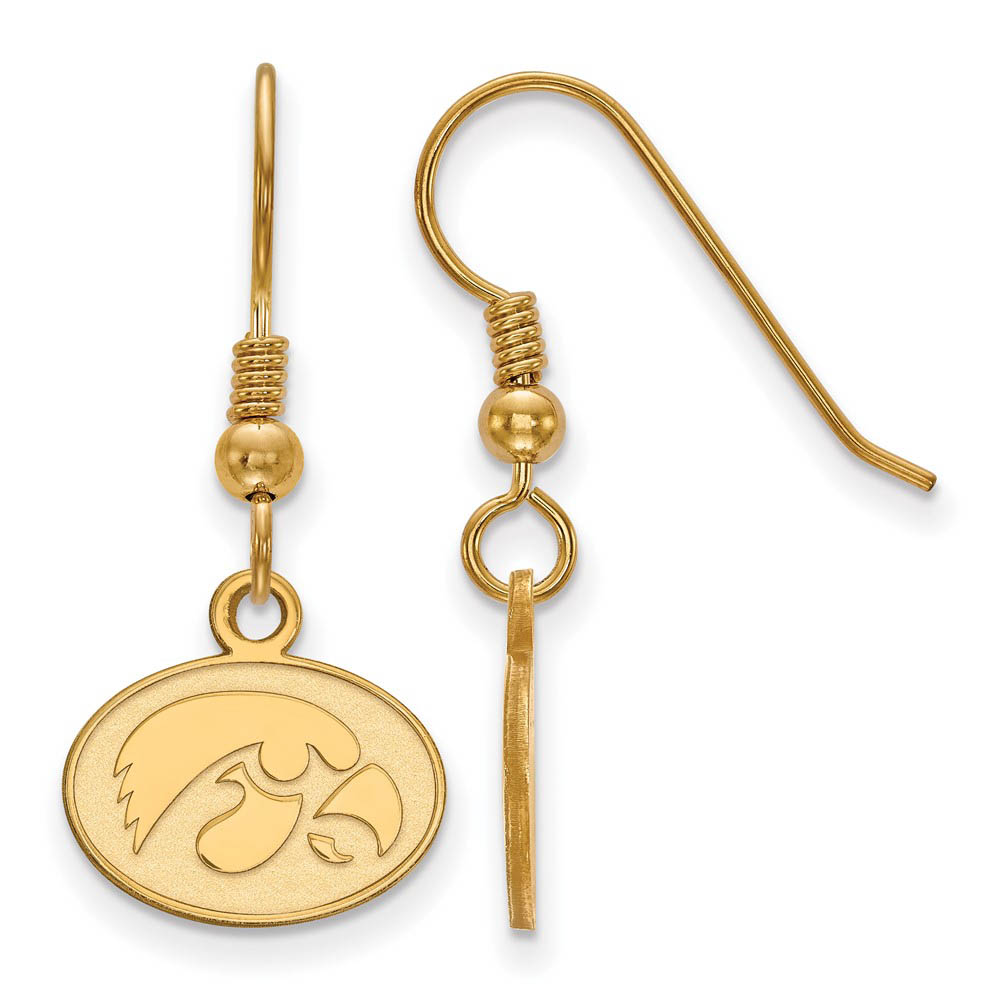 14k Gold Plated Silver Univ. of Iowa Dangle Earrings