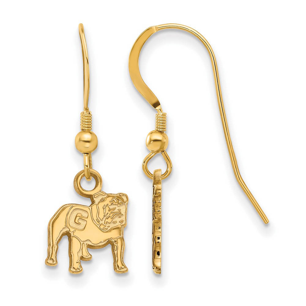 14k Gold Plated Silver University of Georgia (Tiny) Dangle Earrings