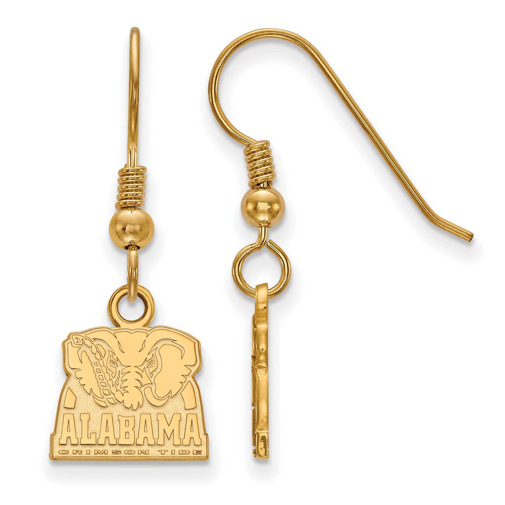 14k Gold Plated Silver University of Alabama (Tiny) Dangle Earrings
