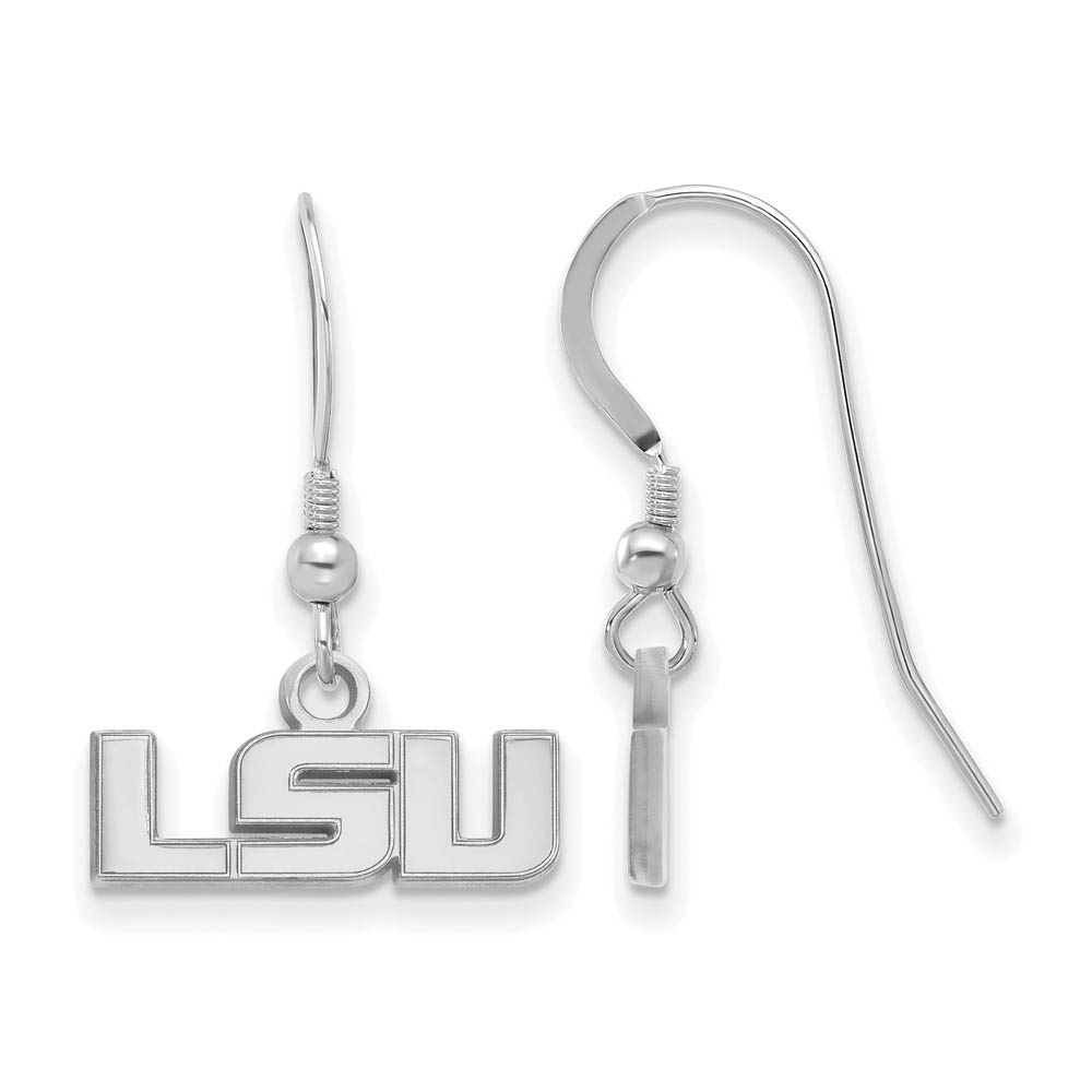 Sterling Silver Louisiana State U. (Tiny) Dangle Wire Earrings