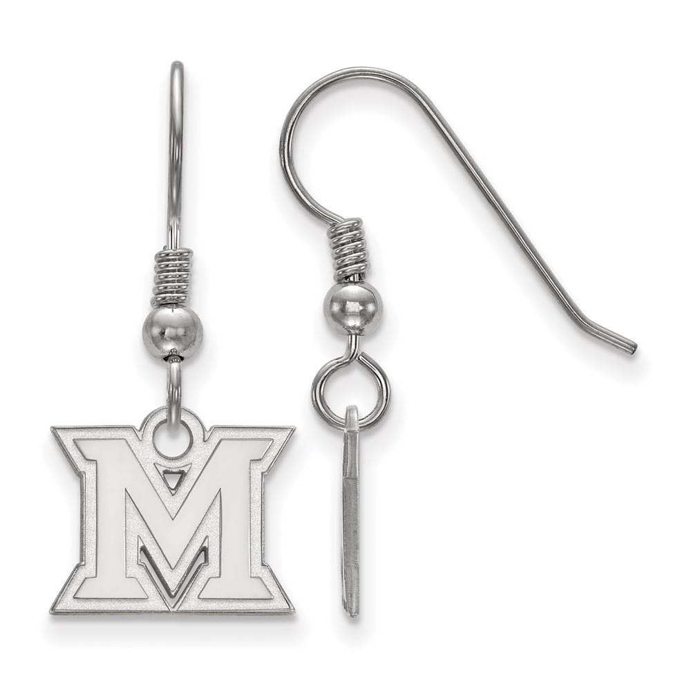 Sterling Silver Miami University (Tiny) Dangle Wire Earrings