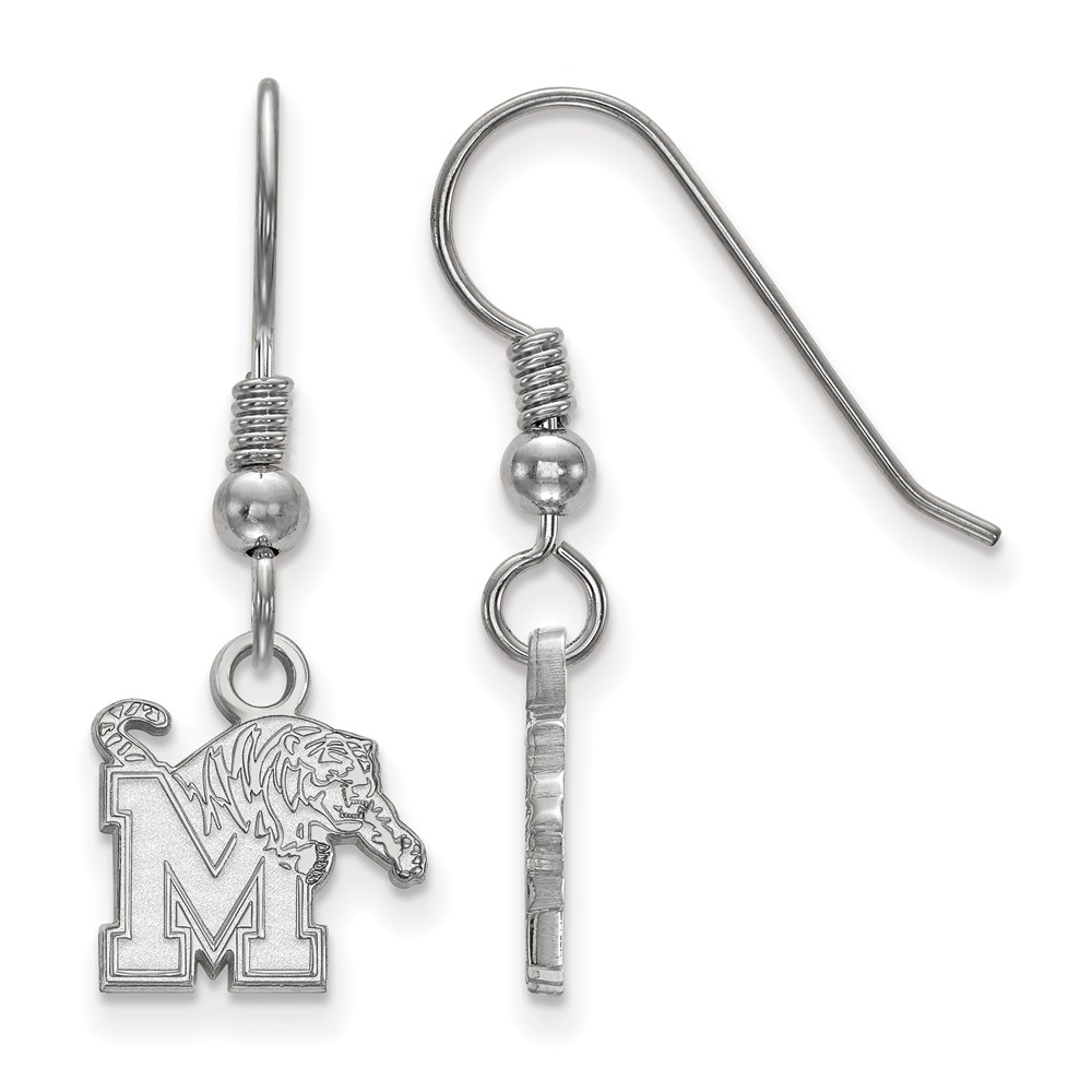 Sterling Silver University of Memphis (Tiny) Dangle Wire Earrings