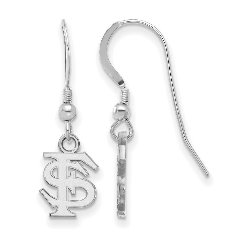 Sterling Silver Florida State University Tiny Dangle Wire Earrings