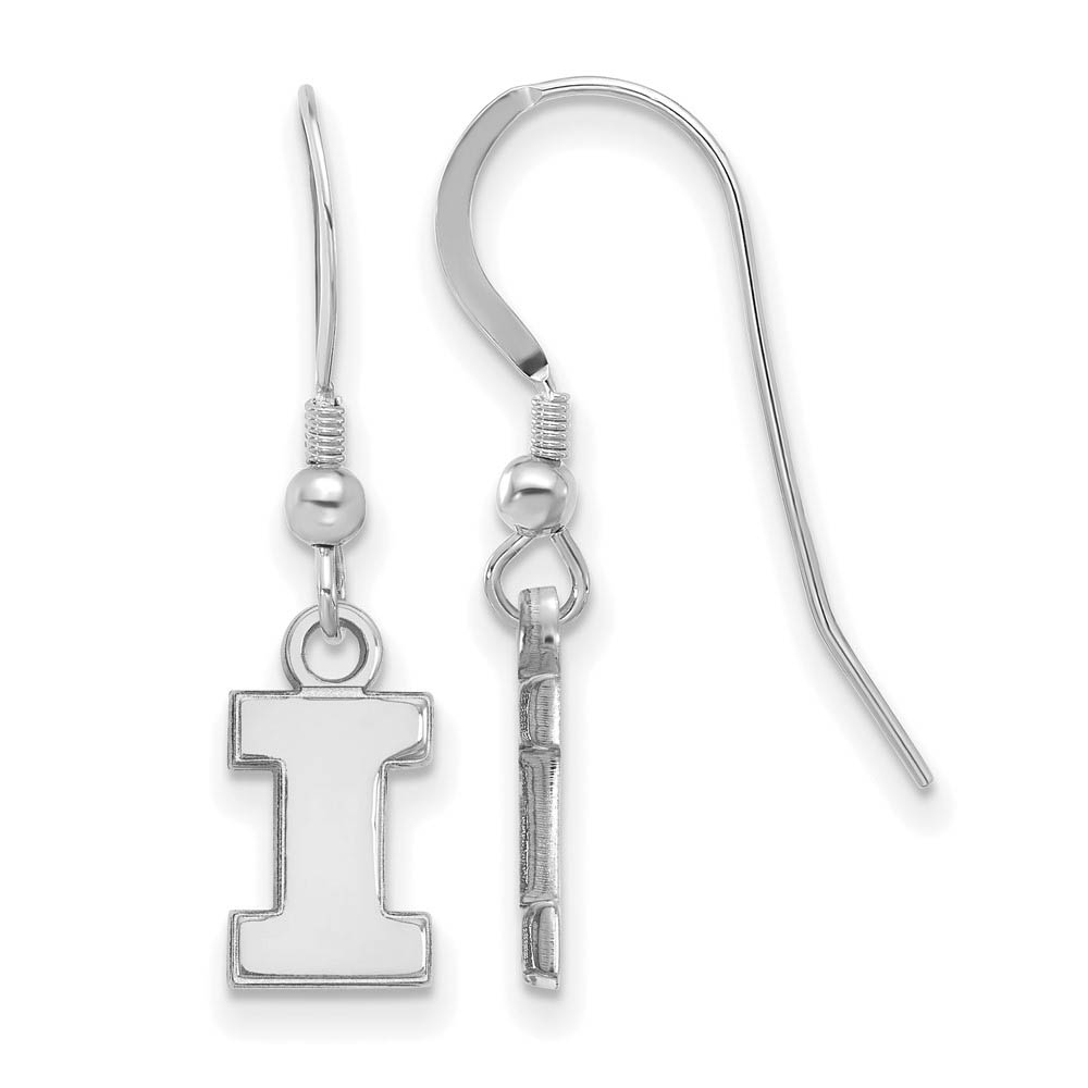 Sterling Silver University of Illinois (Tiny) Dangle Wire Earrings