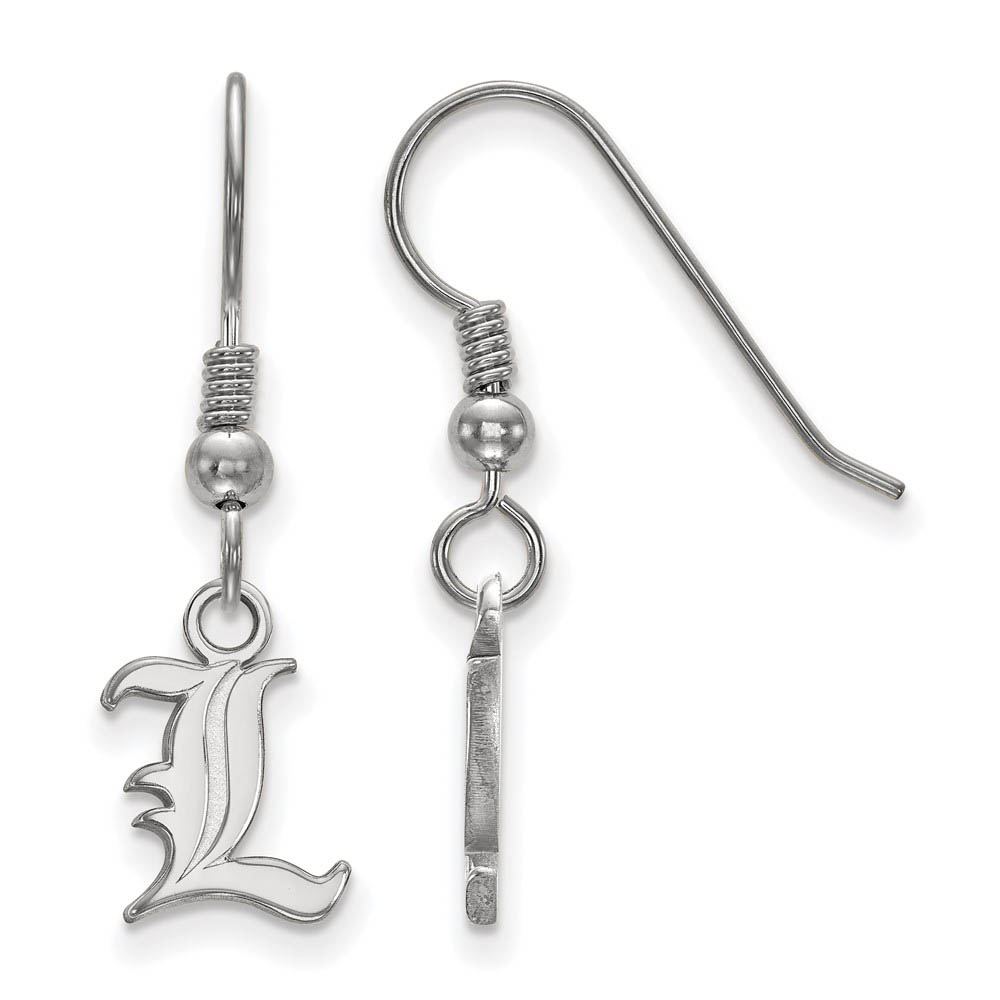 Sterling Silver University of Louisville Tiny Dangle Wire Earrings