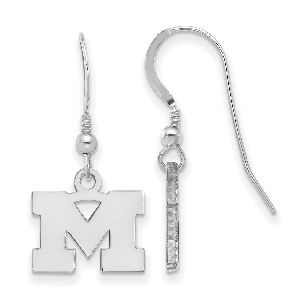 Sterling Silver Michigan (Univ of) (Tiny) Dangle Earrings