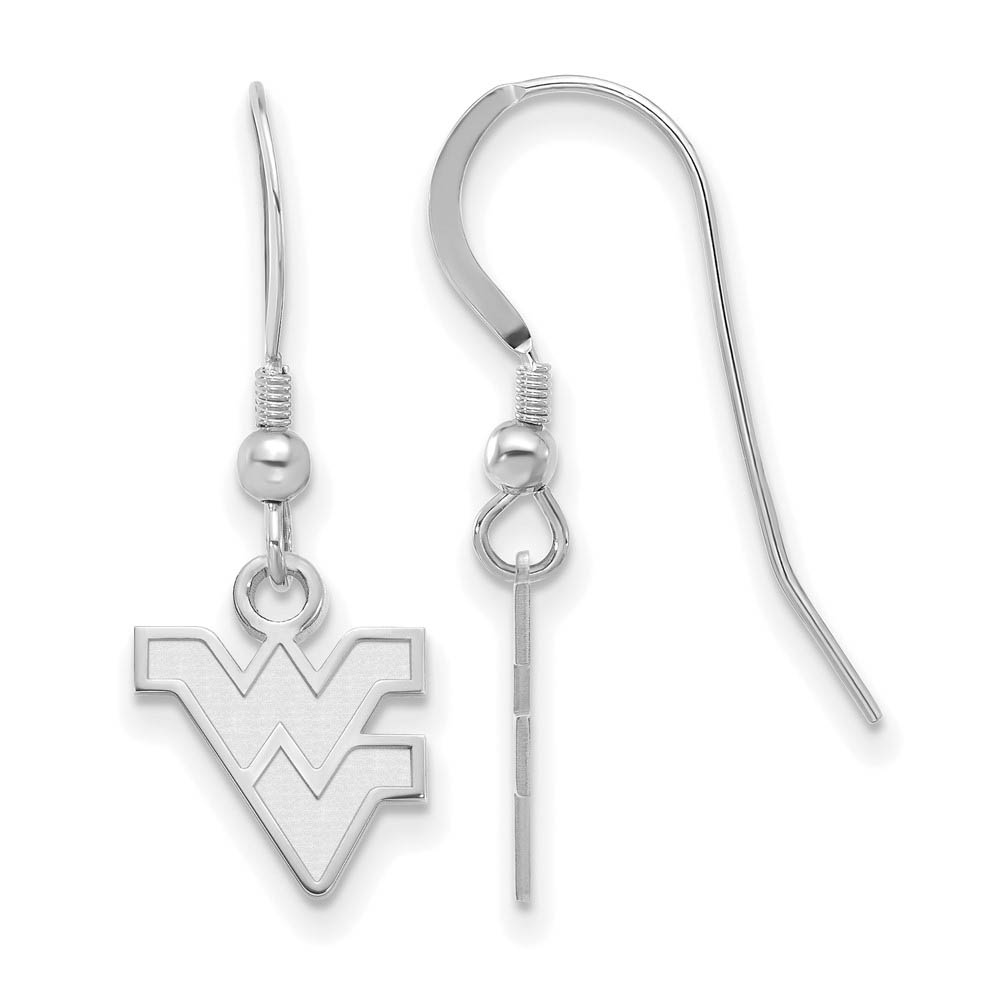 Sterling Silver West Virginia University Tiny Dangle Wire Earrings
