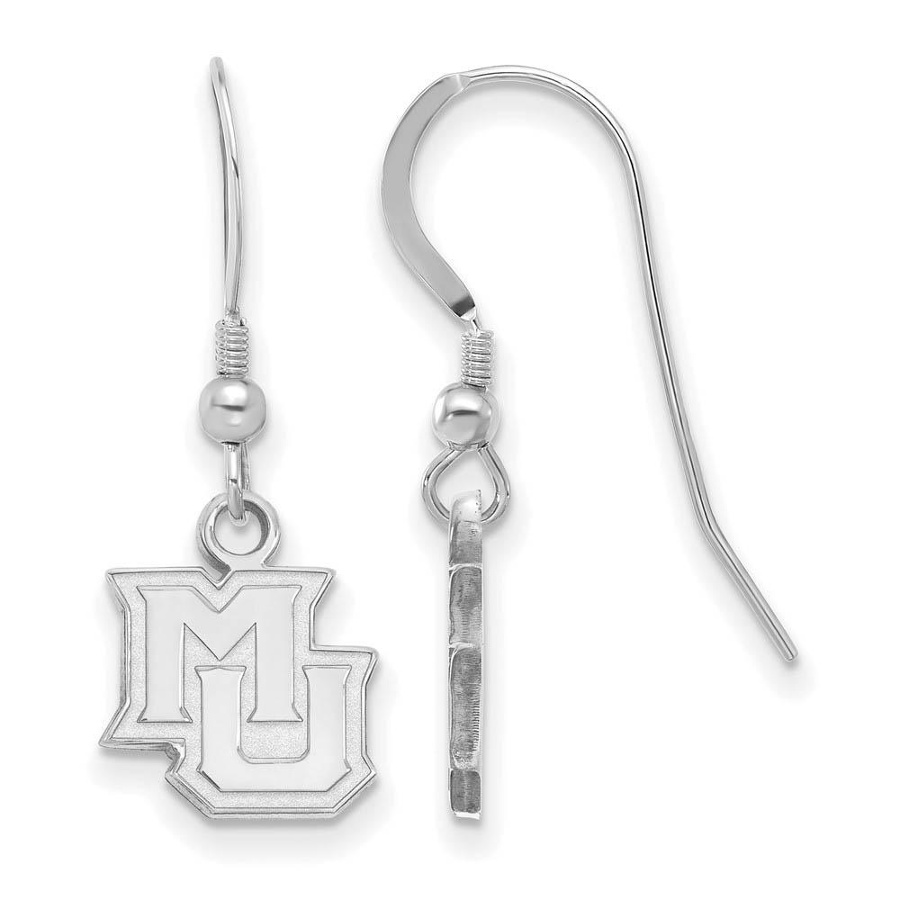 Sterling Silver Marquette University (Tiny) Dangle Earrings