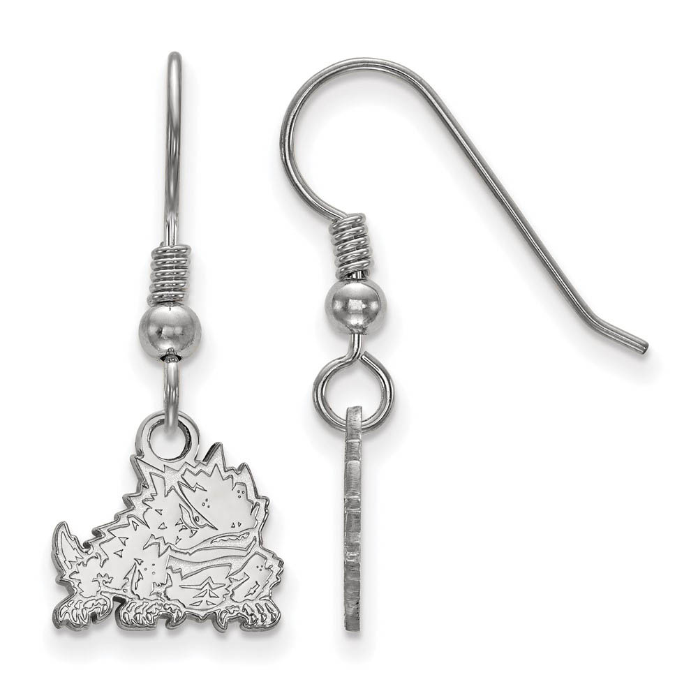 Sterling Silver Texas Christian University (Tiny) Dangle Earrings