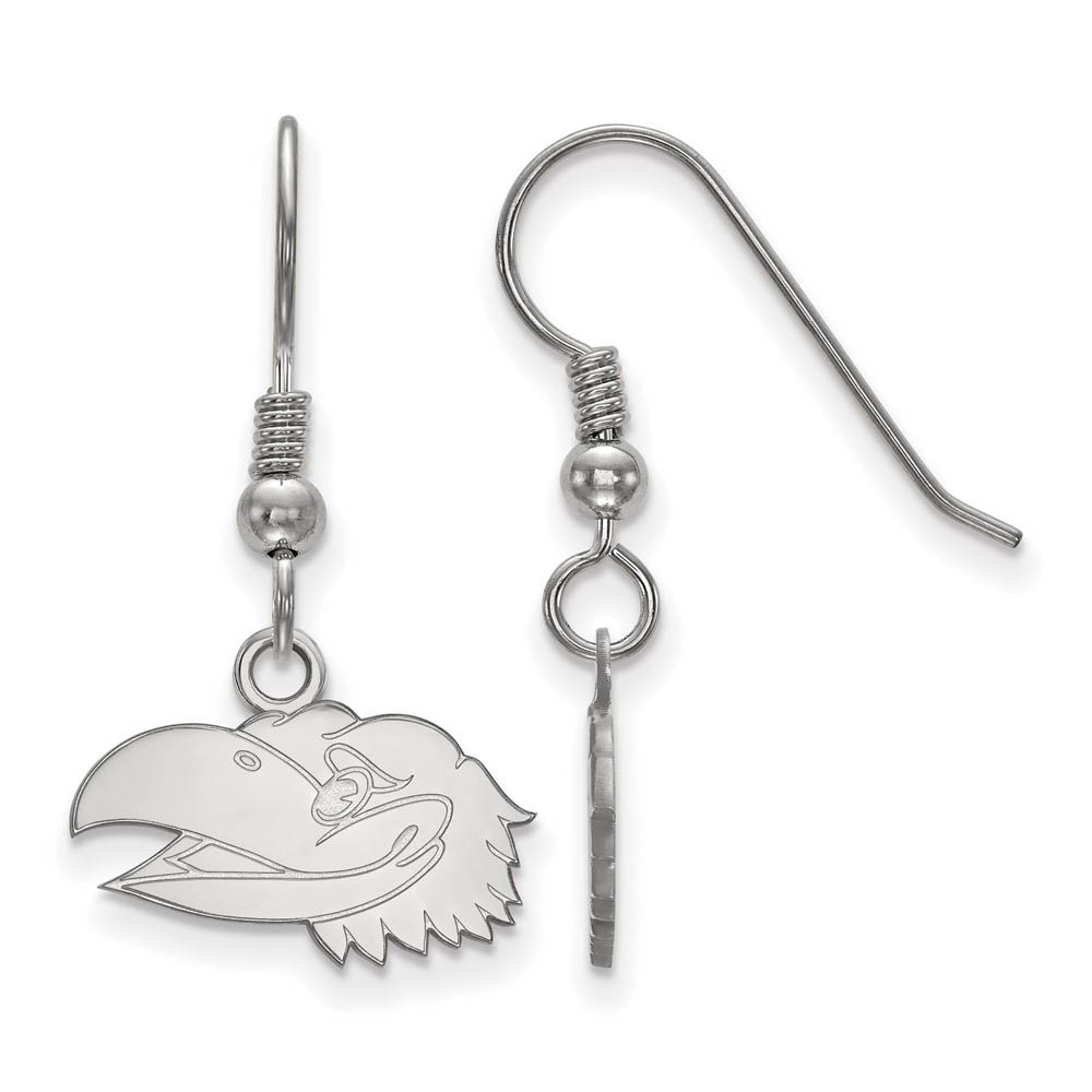Sterling Silver Univ. of Kansas (Tiny) Dangle Earrings