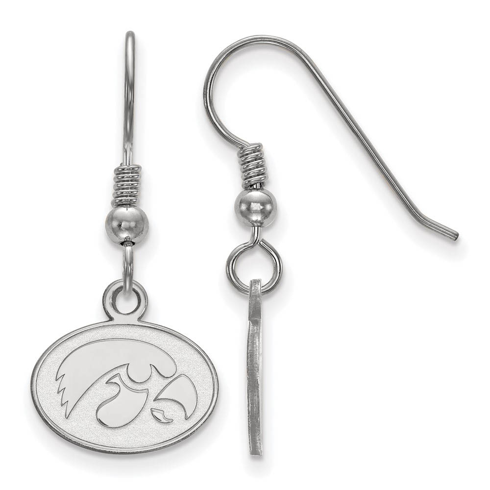Sterling Silver Univ. of Iowa (Tiny) Dangle Earrings